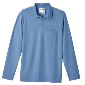 NEW Size XL Silvert's Adaptive Collection Blue Open Back Long Sleeve Polo Shirt